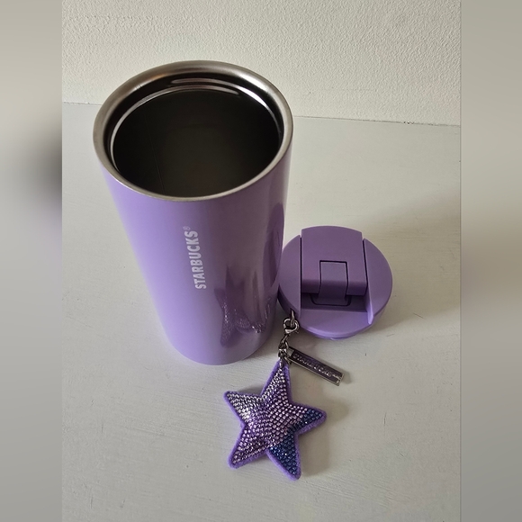 Starbucks Purple Matte Tumbler 12oz w Star Keychain Charm 2023 - Picture 9 of 10